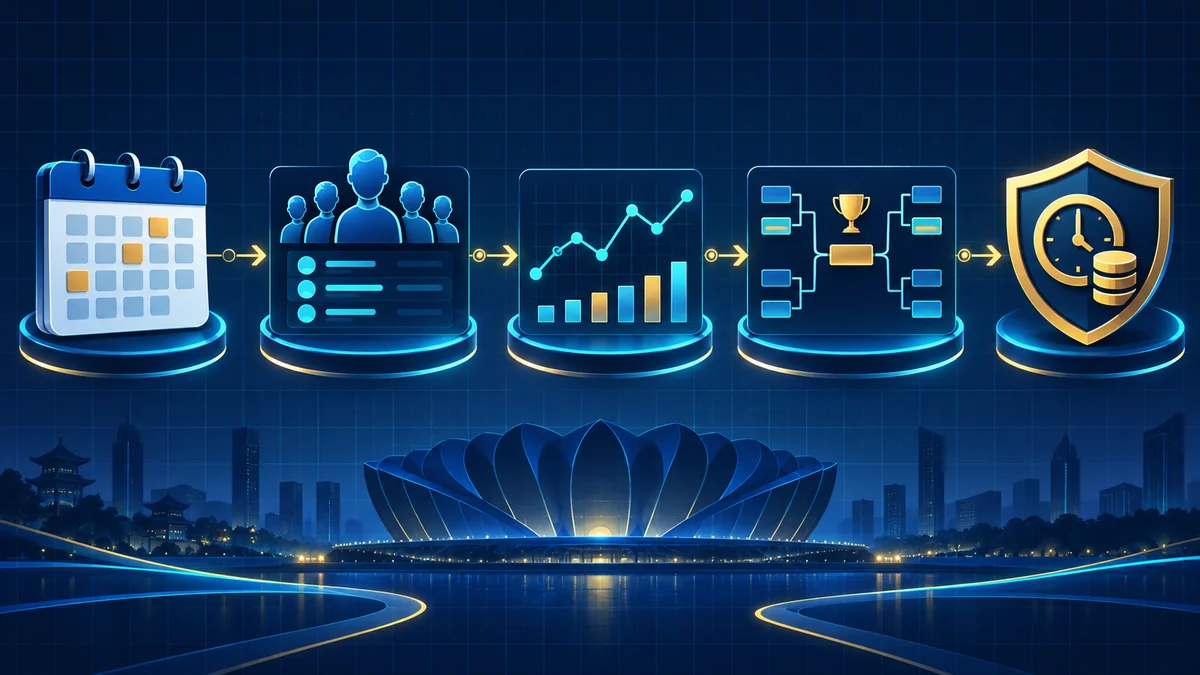 Five-step visual workflow for researching Asian Games esports matches responsibly