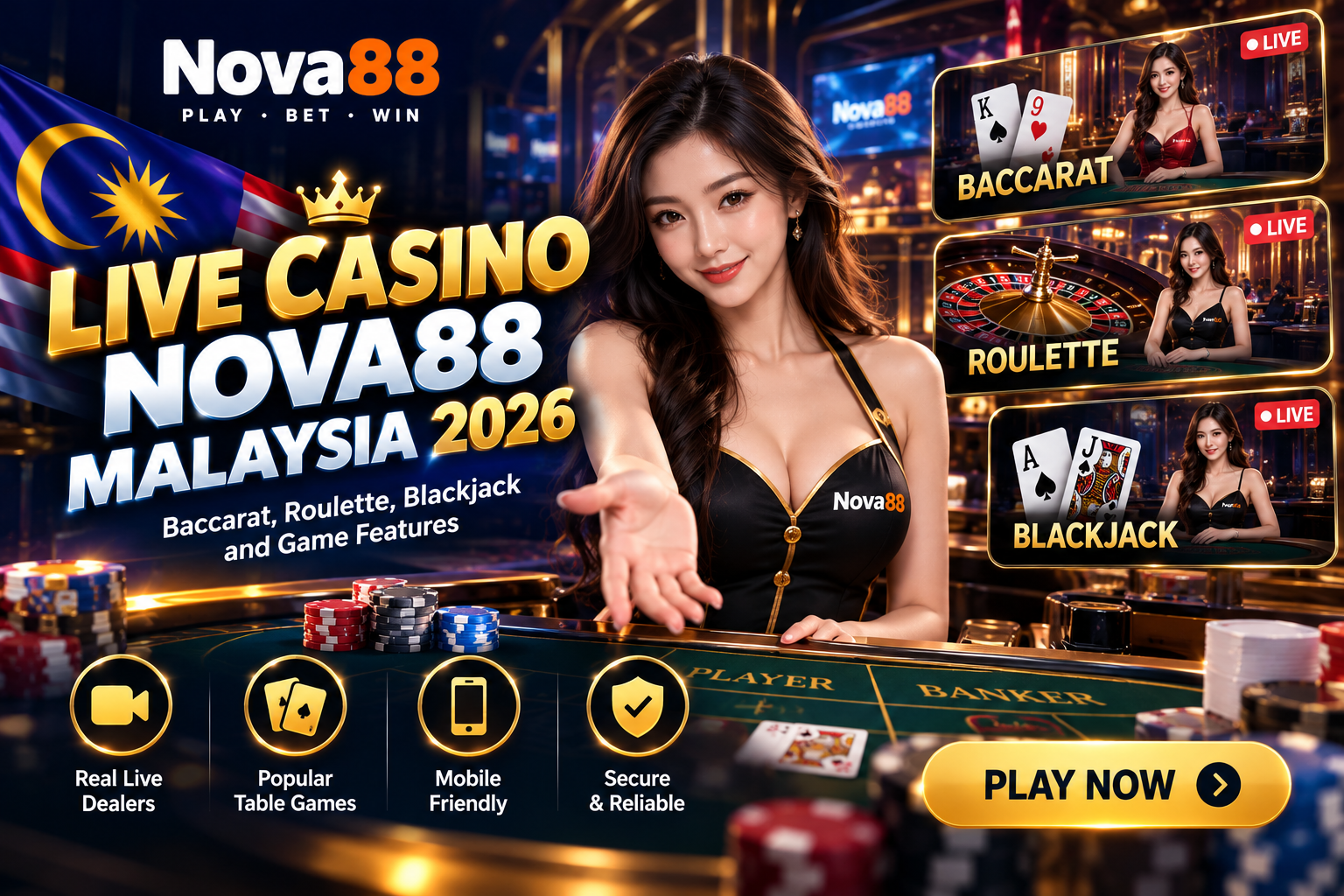 Nova88 Live Casino Malaysia 2026: Games & Features